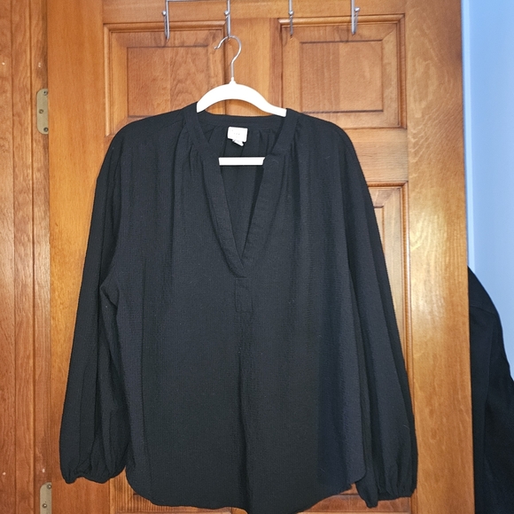 a new day Black V-Neck Blouse - Picture 1 of 2